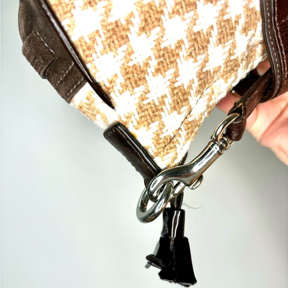 Vintage Y2K Coach Wool Houndstooth Demi Buckle Handbag Purse - Picture 11 of 11